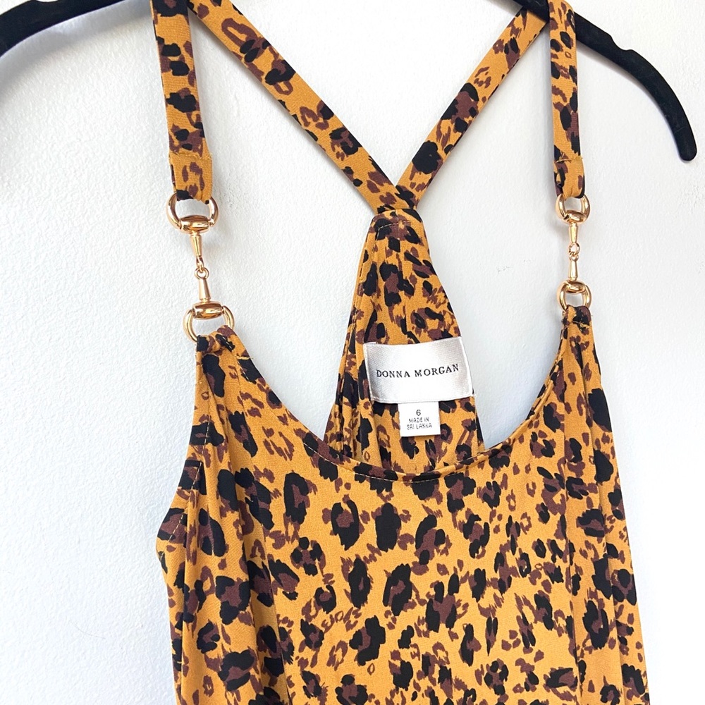 Donna Morgan Leopard Print Jersey Maxi Dress - Picture 6 of 10
